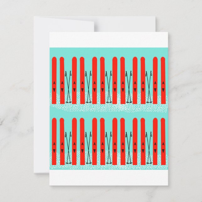Snow ski holiday card (Front)