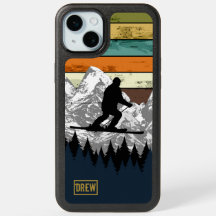 Snow Ski Mountain Slopes Distressed Retro Name