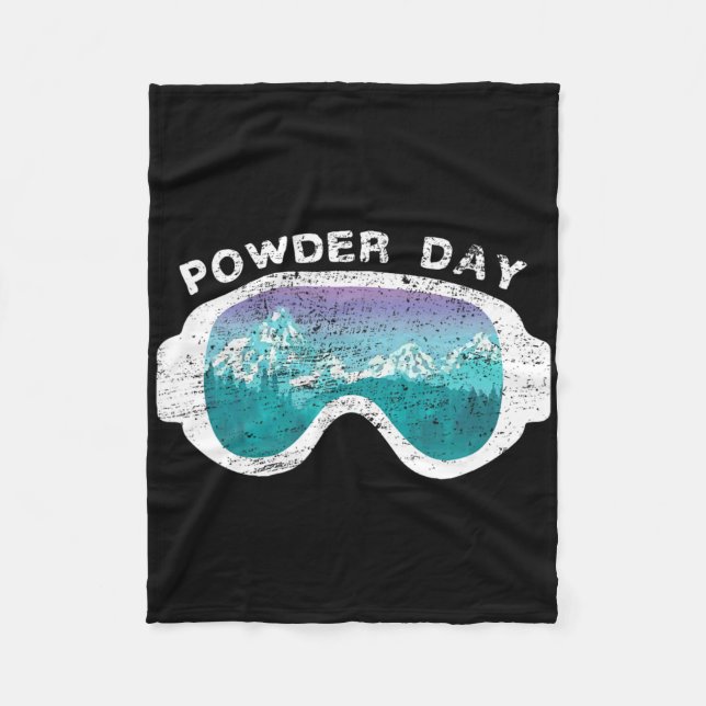 Snow Ski Powder Day Snowboarding Mountain Sport  Fleece Blanket (Front)