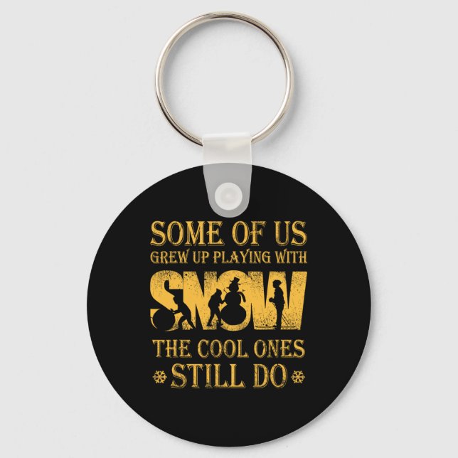 Snow Ski Stuff Retro Design For Ski Snowboarding  Key Ring (Front)