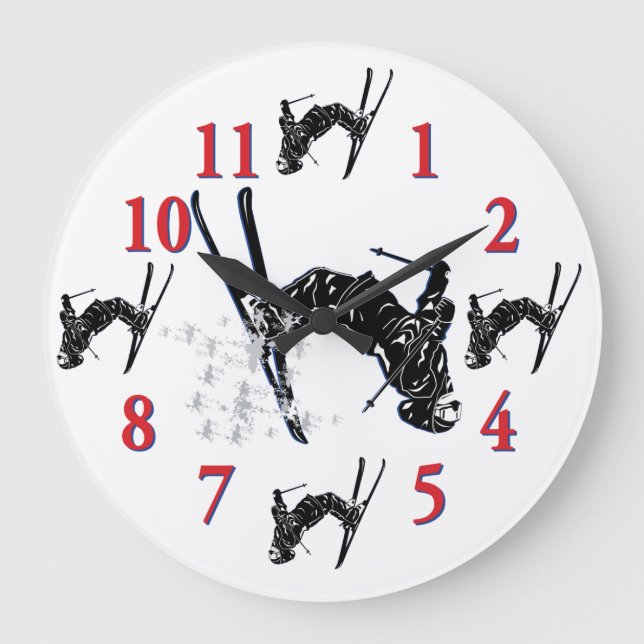 Snow Skier Clock - its time to ski (Front)