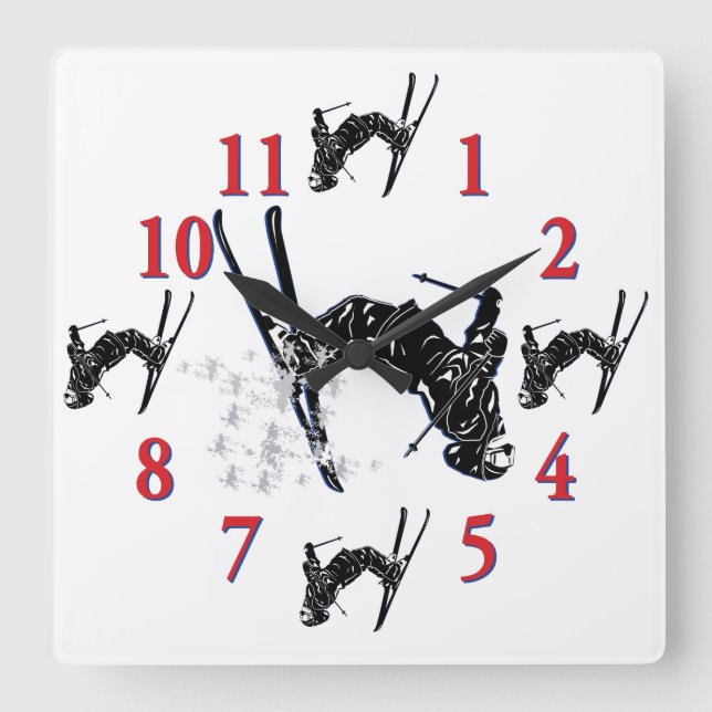 Snow Skier Clock - Its time to Ski (Front)