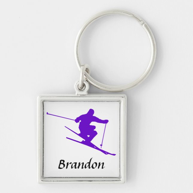 Snow skier Keychain (Front)