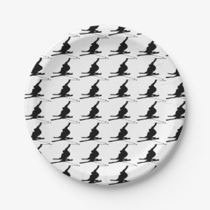 Snow Skier Paper Plate