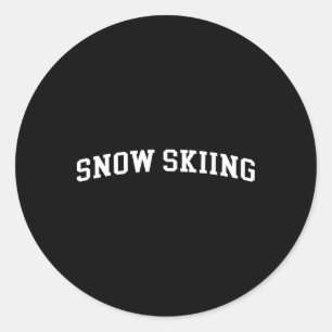 Snow Skiing Classic Round Sticker