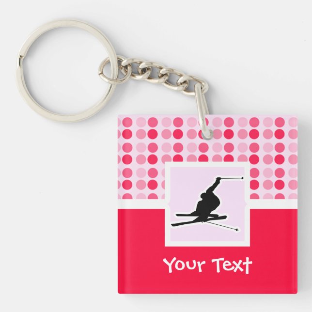 Snow Skiing Key Ring (Front)