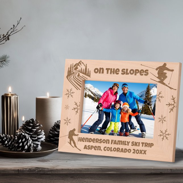 Snow Skiing On The Slopes Custom Text Etched Frames (Creator Uploaded)
