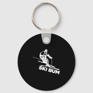 Snow Skiing - Ski Bum T Shirt Key Ring