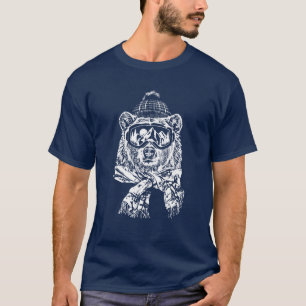 Snow Skiing Ski Trip Funny Ski Bear Winter T-Shirt