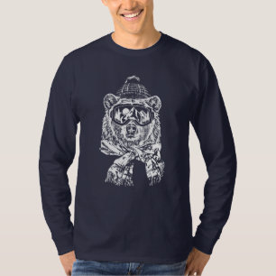 Snow Skiing Ski Trip Funny Ski Bear Winter T-Shirt