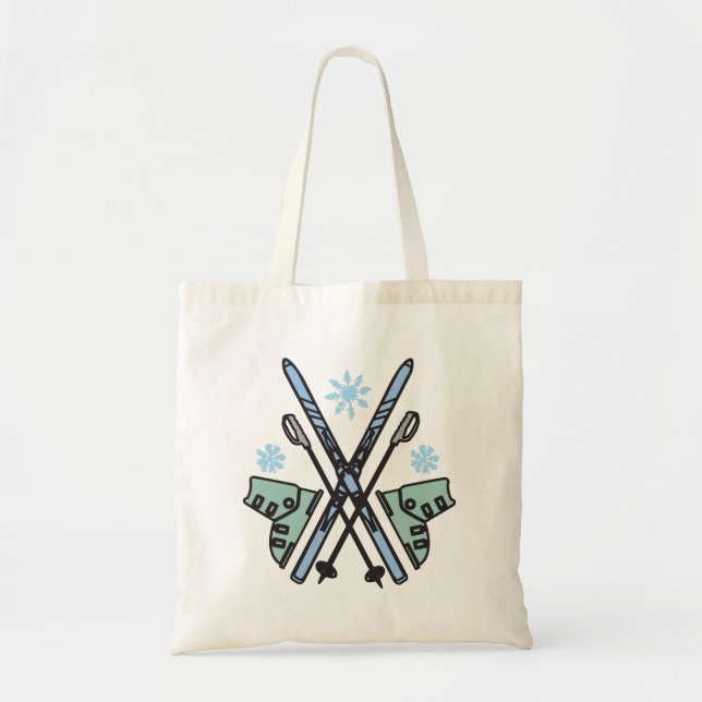Snow Skiing Tote Bag (Front)