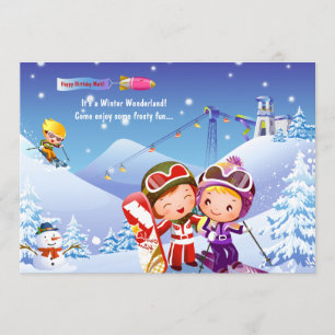 Snow Skiing Tots Invitation