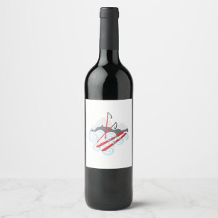 Snow Skis Wine Label