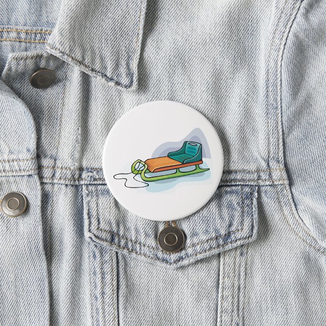 Snow Sled 7.5 Cm Round Badge (Creator Uploaded)