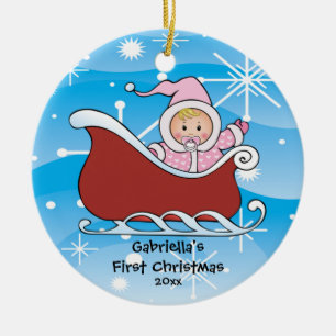 Snow Sleigh Baby's First Christmas Ornament
