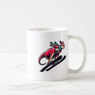 Snow Slope Kangaroo Skier With Goggles And Scarf Coffee Mug