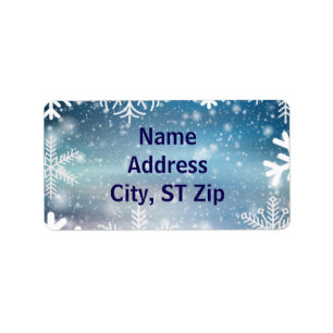 Snow Snowflake Personal Address Holiday Winter Label