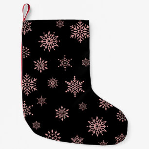 Snow Snowflakes Winter Pink Crystal Gift Adult Clo Small Christmas Stocking