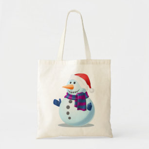 Snow Snowman Cold Winter Frozen Gloves Scarf Tote Bag