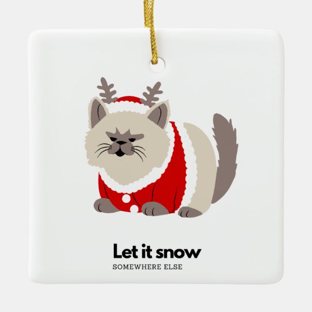 Snow Somewhere Else Ceramic Ornament (Front)