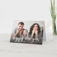 Snow Sprinkle Whimsical New Year Photo Greeting