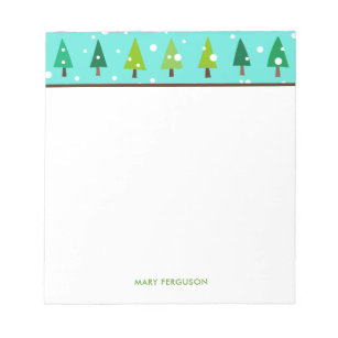 Snow Sprinkles on Pine Trees Holiday Notepad