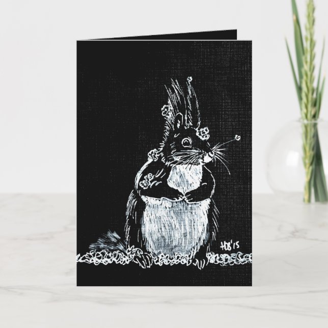 Snow Squirrel Holiday Card (Front)