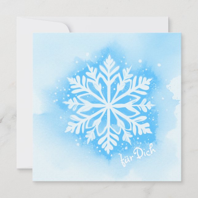 Snow star on watercolor background - light blue (Front)
