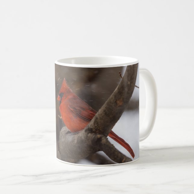 Snow Storm Cardinal Coffee Mug (Front Right)