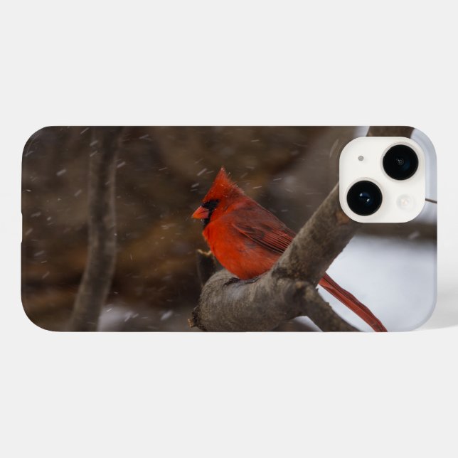 Snow Storm Cardinal iPhone Case (Back (Horizontal))