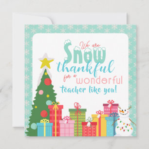 Snow Thankful Teachers Thank You Card
