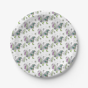 Snow time paper plate