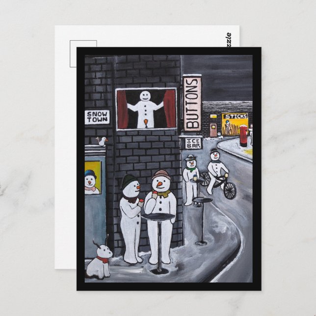 Snow Town Painting by Alfred Fox Postcard (Front/Back)