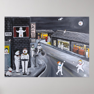 Snow Town Painting by Alfred Fox Poster