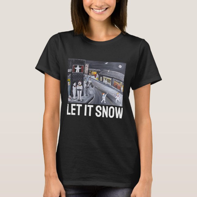 Snow Town Painting by Alfred Fox T-Shirt (Front)