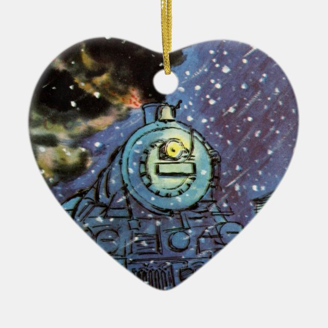 Snow Train Ceramic Ornament (Front)