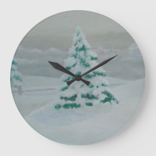 snow tree clock