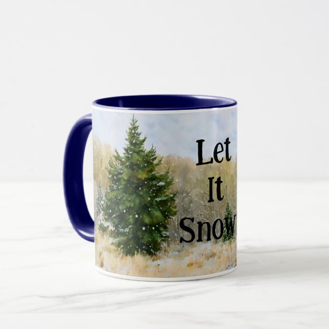 Snow Trees Let It Snow Nature Mug Cup (Front Left)