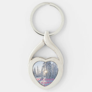 SNOW,TREES,THE SUN, READY FOR CHRISTMAS KEY RING