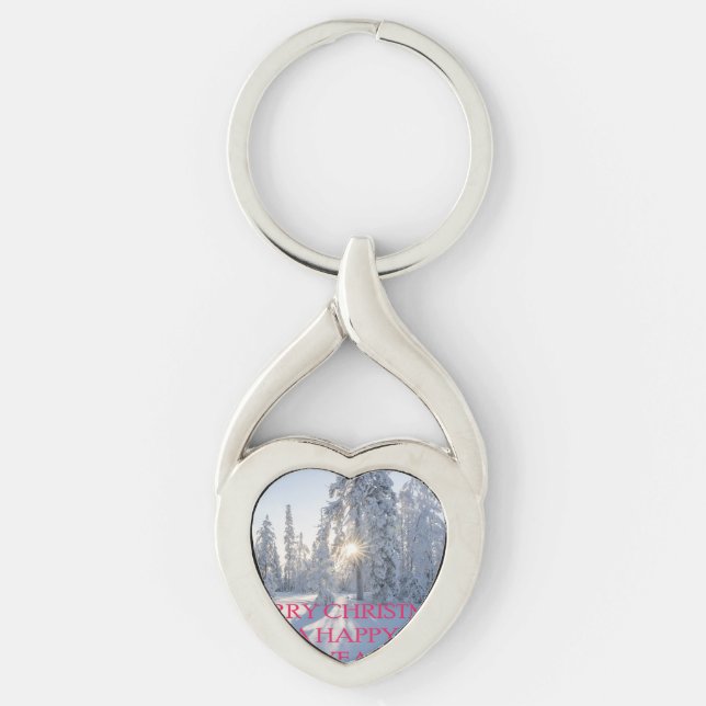 SNOW,TREES,THE SUN, READY FOR CHRISTMAS KEY RING (Front)