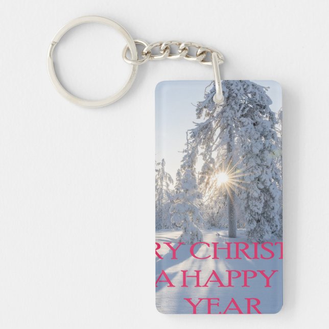 SNOW,TREES,THE SUN, READY FOR CHRISTMAS KEY RING (Front)