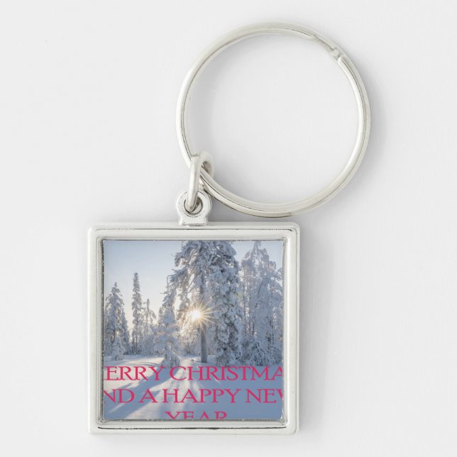 SNOW,TREES,THE SUN, READY FOR CHRISTMAS KEY RING (Front)