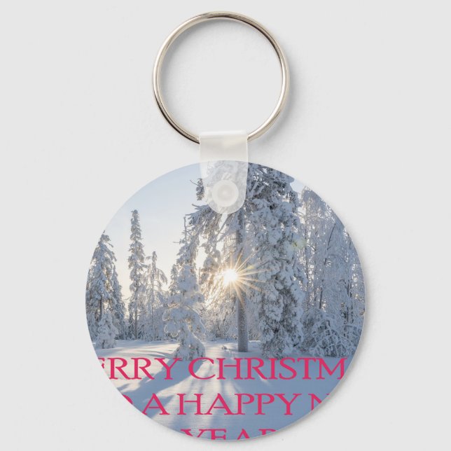 SNOW,TREES,THE SUN, READY FOR CHRISTMAS KEY RING (Front)