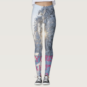 SNOW,TREES,THE SUN, READY FOR CHRISTMAS LEGGINGS