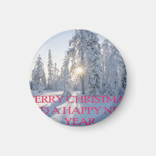 SNOW,TREES,THE SUN, READY FOR CHRISTMAS MAGNET