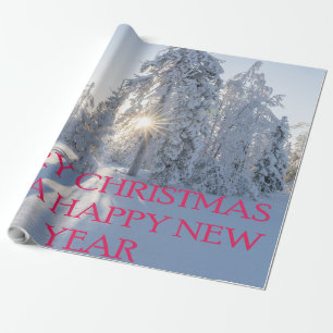 SNOW,TREES,THE SUN, READY FOR CHRISTMAS WRAPPING PAPER