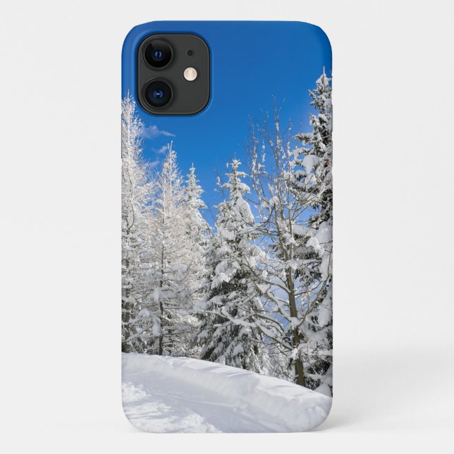 Snow trees under a clear blue sky Case-Mate iPhone case (Back)