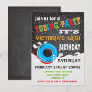 Snow Tubing Birthday Party Invitation