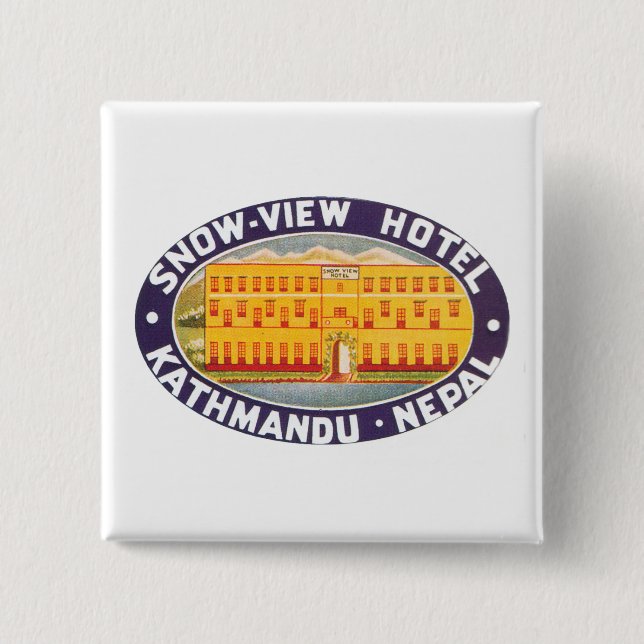 Snow View Hotel Kathmandu Nepal 15 Cm Square Badge (Front)