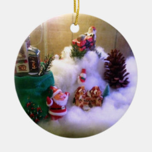 Snow Village -Terrarium Photo-  Ceramic Ornament